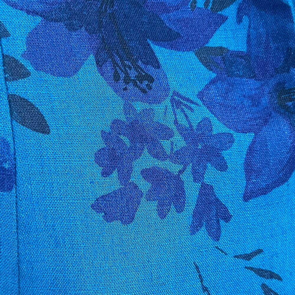 Laura Ashley Women's Size 8 Maxi Dress Linen Blend Sleeveless Blue Floral - Picture 8 of 10